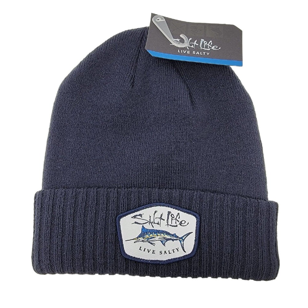 Salt Life Big Game Beanie Cuffed Navy Blue One Size NEW
